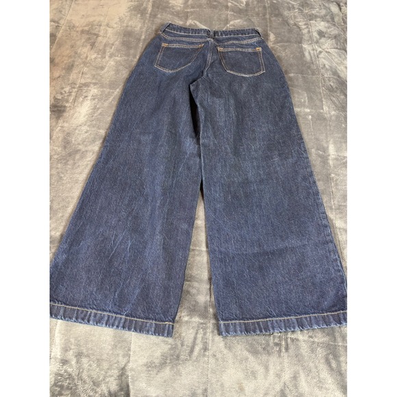 Abercrombie & Fitch Curve Love High Rise Wide Leg Jeans Dark Wash 25 Short - Picture 8 of 9